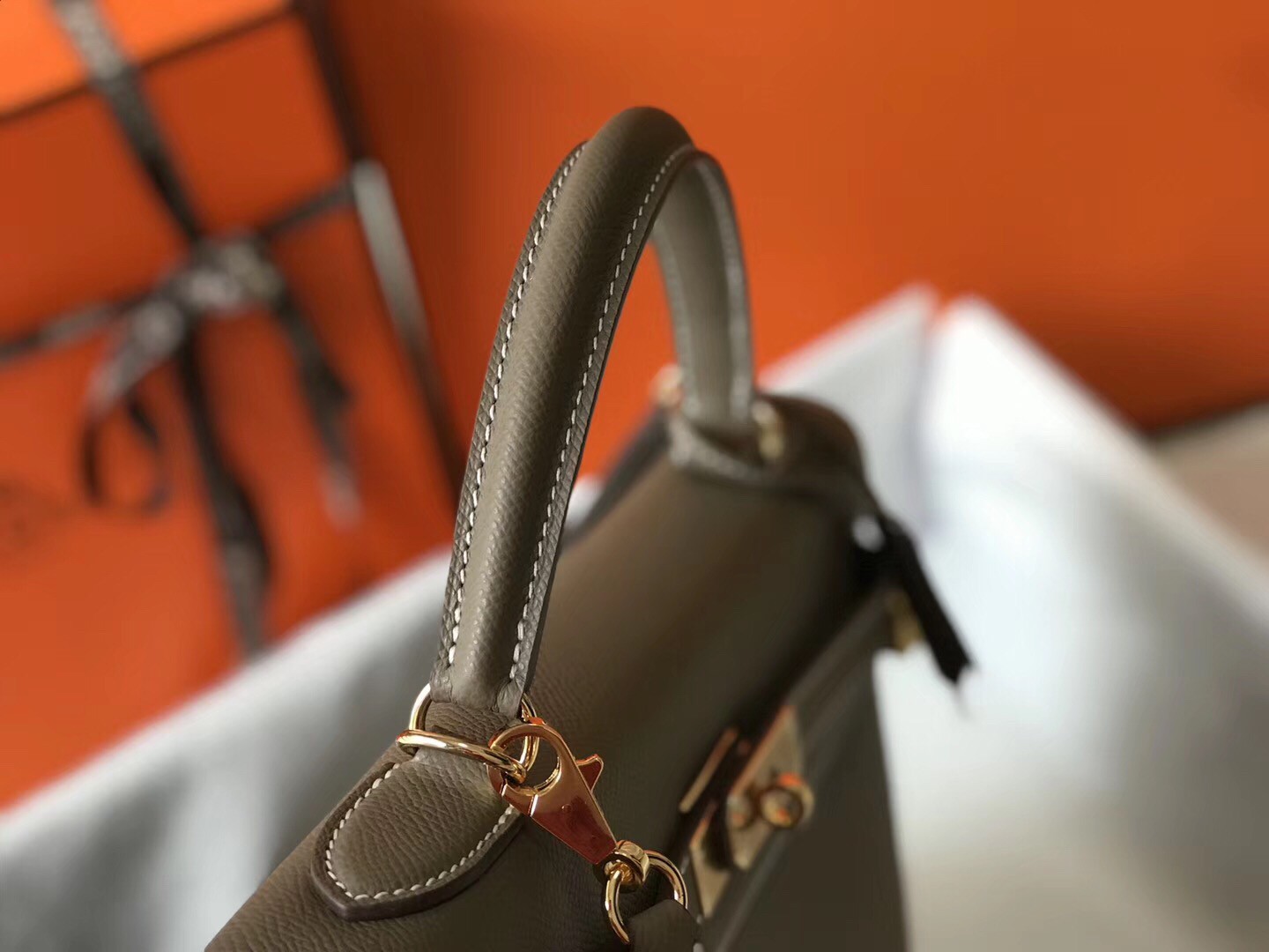 Replica Hermes Kelly Sellier 25 Handmade Bag In Terre Cuite