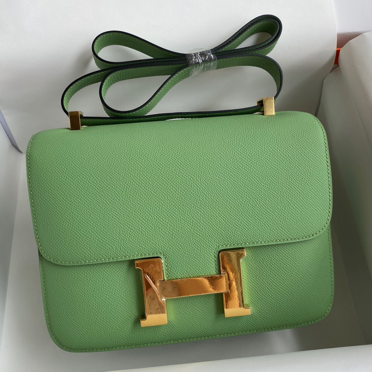 🌱 Dreamy Constance 24 in Vert Criquet Epsom leather, GHW